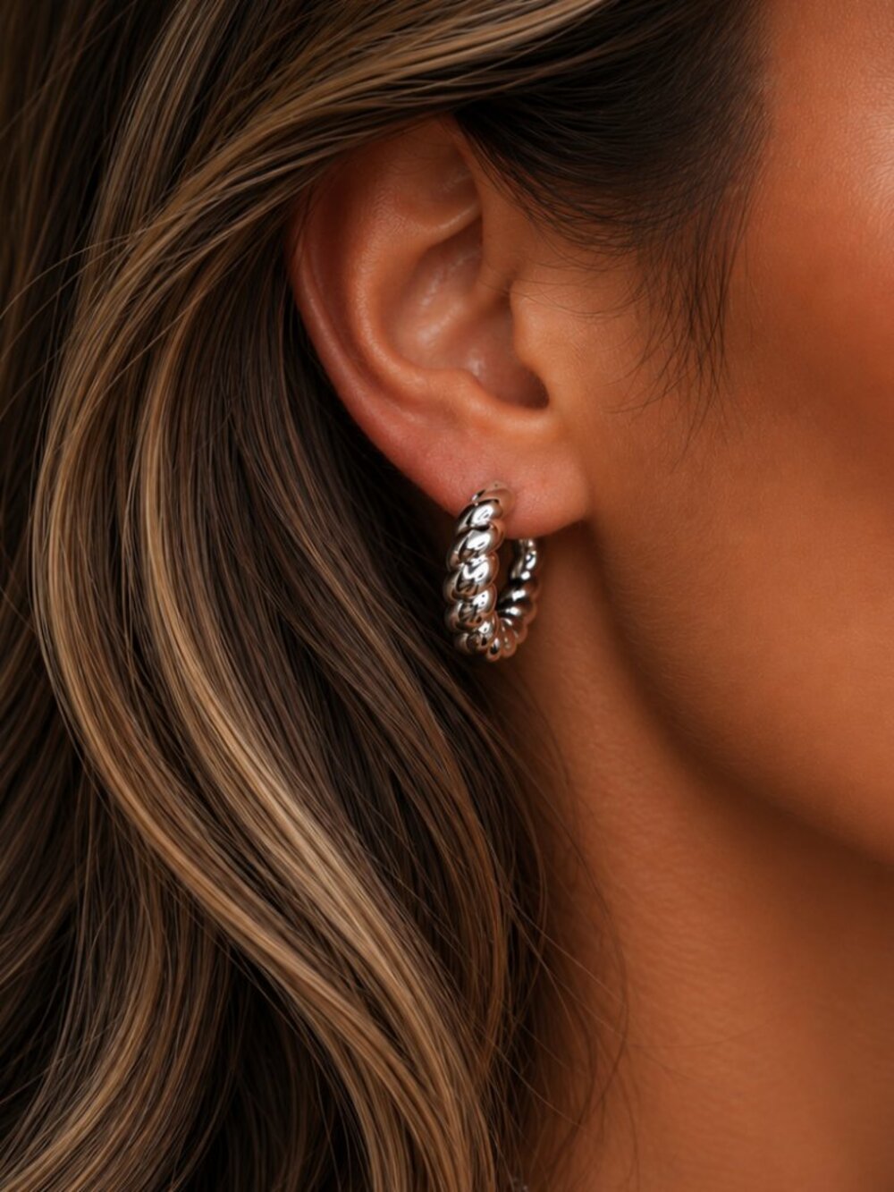 "Ivara" Twisted Hoop Earrings